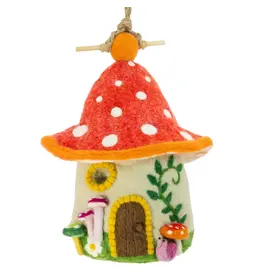 Felt Mushroom House Birdhouse