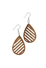 Lakadee Wooden Teardrop Earrings, Philippines