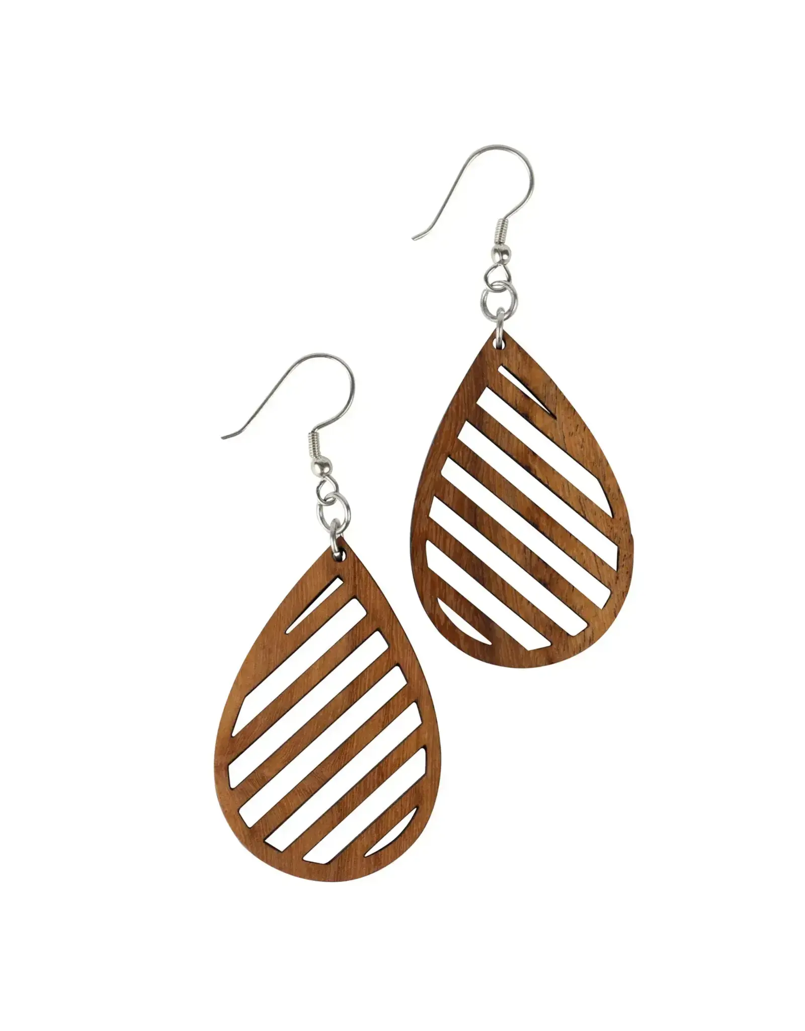 Lakadee Wooden Teardrop Earrings, Philippines