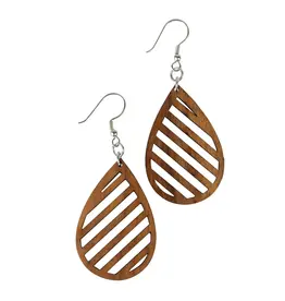 Lakadee Wooden Teardrop Earrings, Philippines