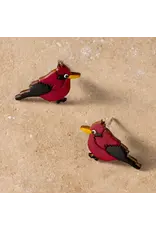Carmesi Cardinal Gourd Earrings, Colombia