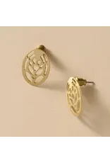 Jana Punched Brass Post Earrings, India