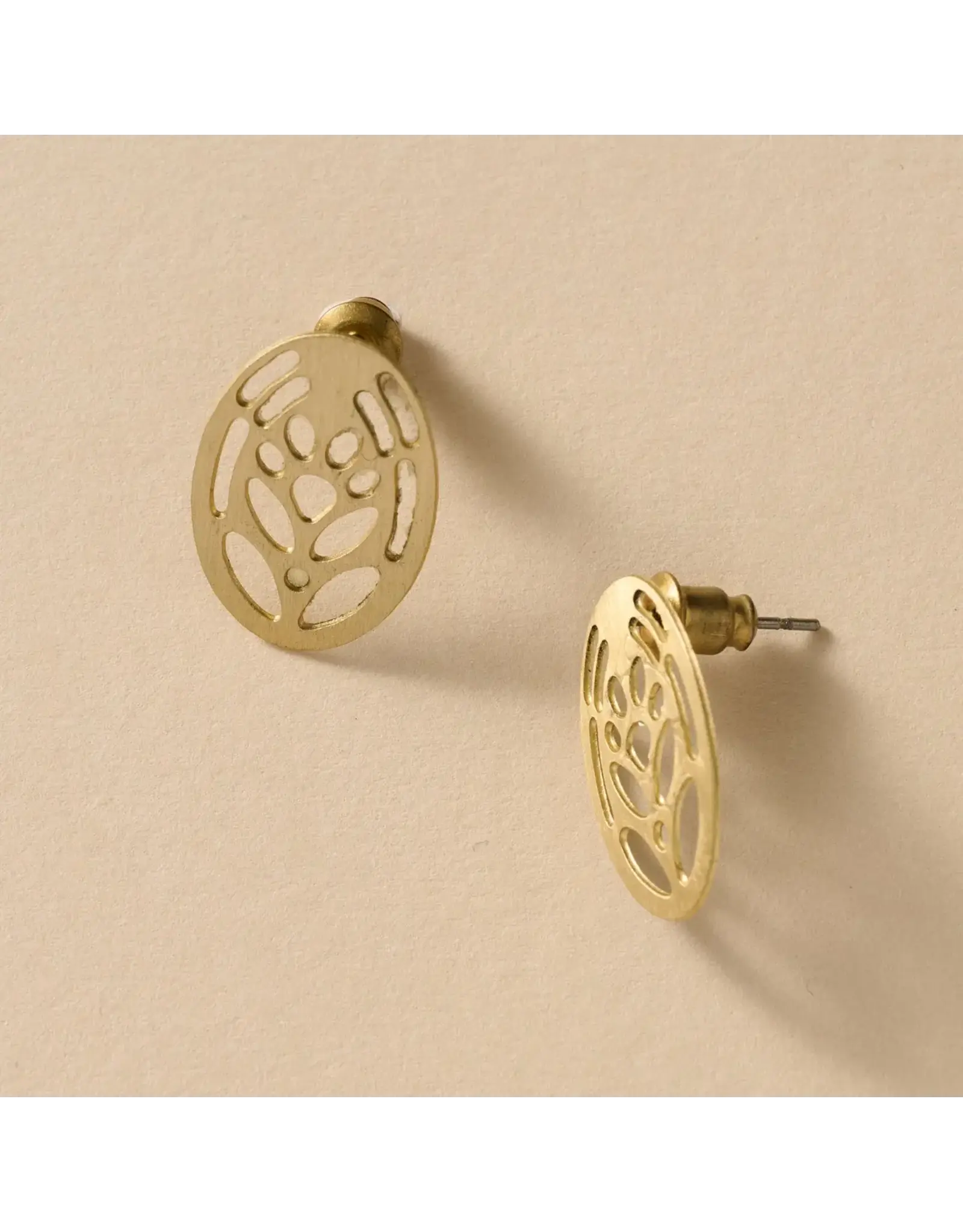 Jana Punched Brass Post Earrings, India