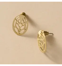 Jana Punched Brass Post Earrings, India