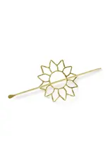 Suryamukhi Sunflower Hair Pin - Slide with Stick - Gold