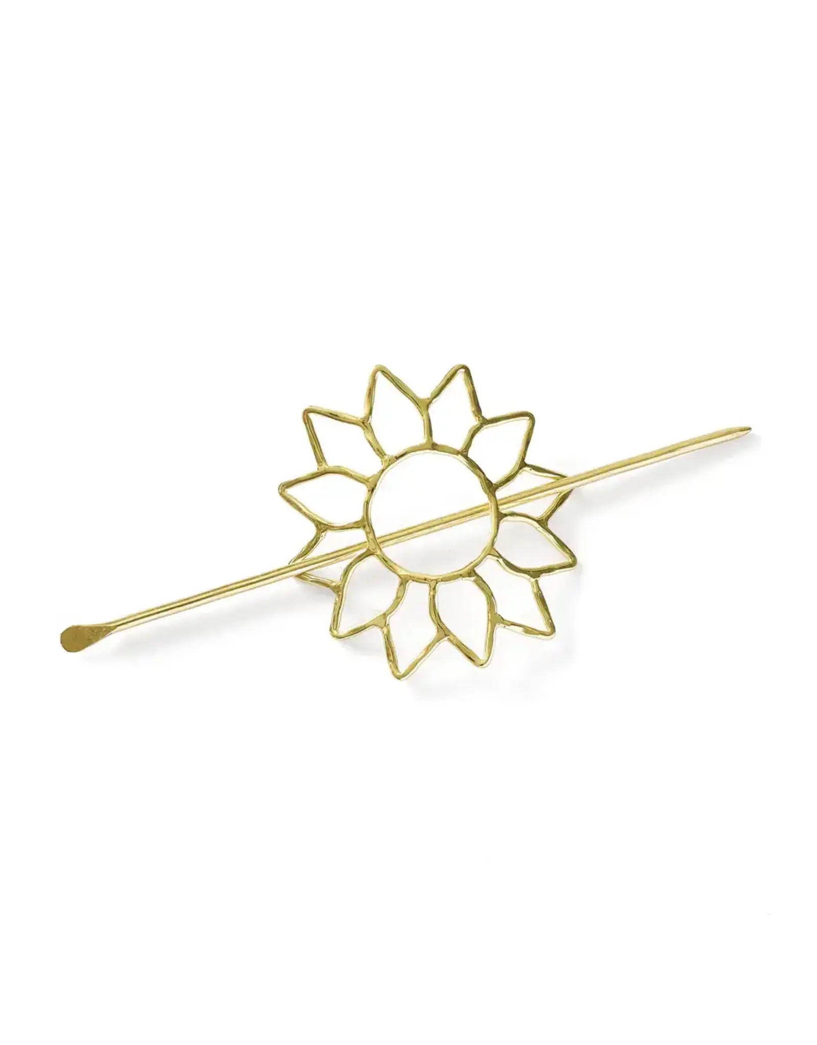 Suryamukhi Sunflower Hair Pin - Slide with Stick - Gold