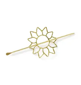 Suryamukhi Sunflower Hair Pin - Slide with Stick - Gold