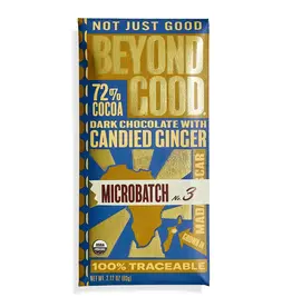 Microbatch, 72% Cocoa Dark Chocolate with Candied Ginger