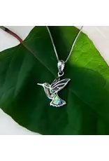 Abalone Hummingbird Necklace Sterling Silver