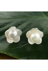 Hidden Pearl Studs Sterling Silver