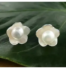 Hidden Pearl Studs Sterling Silver