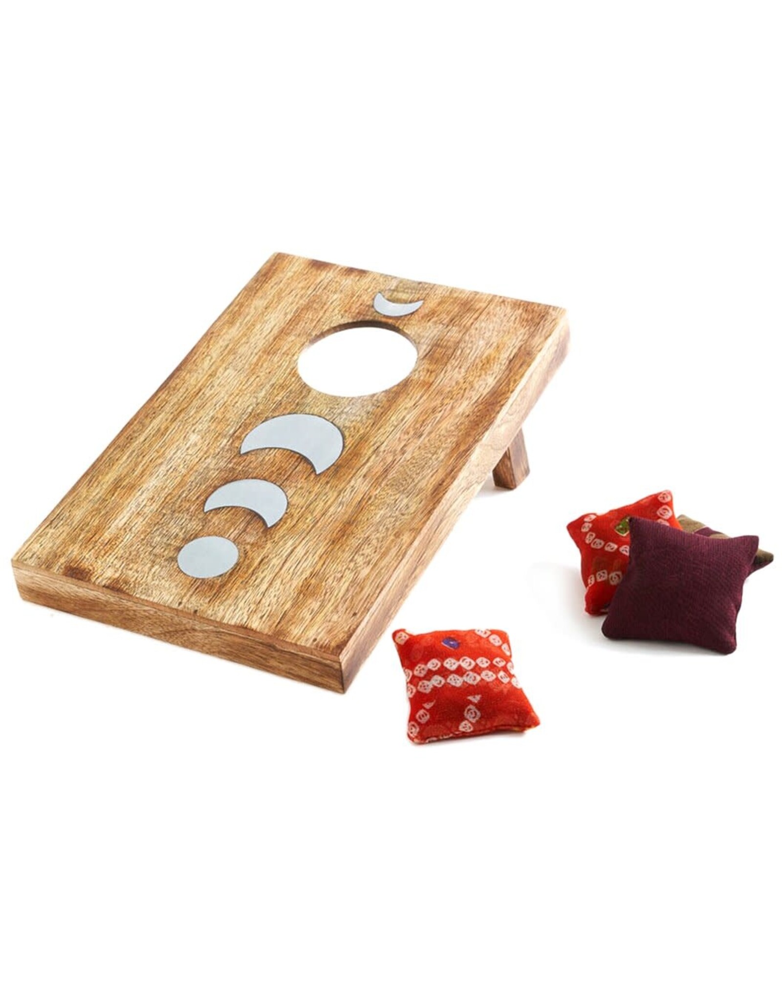 Indukala Moon Phase Cornhole Table Game - Handcrafted Wood