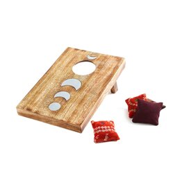 Indukala Moon Phase Cornhole Table Game - Handcrafted Wood