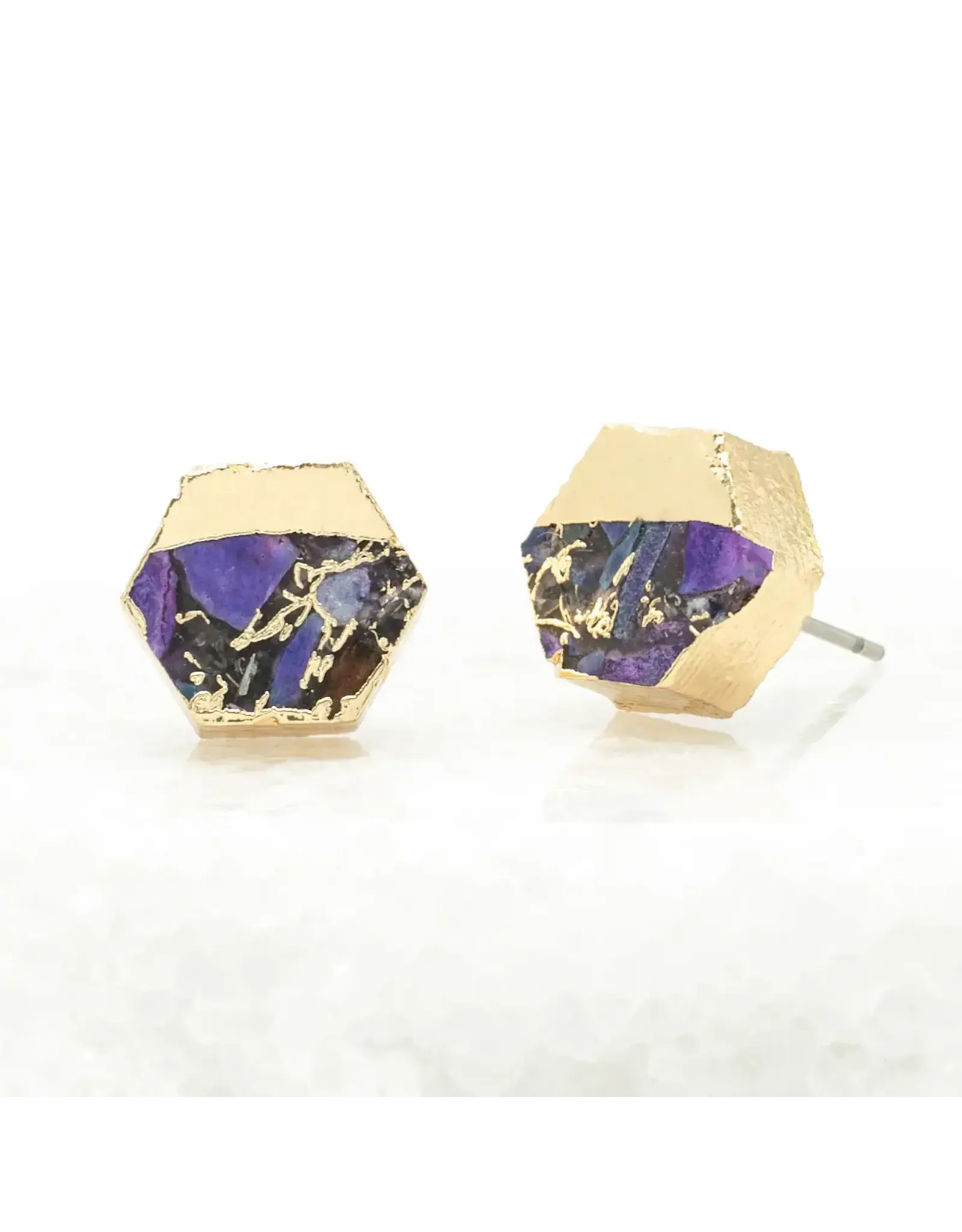 Canopy Stud Earrings – Royal Purple Emperor Stone