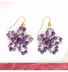 Kantha Fleur Earrings - Plum