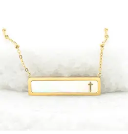 Faith Reversible Cross Bar Necklace, Asia