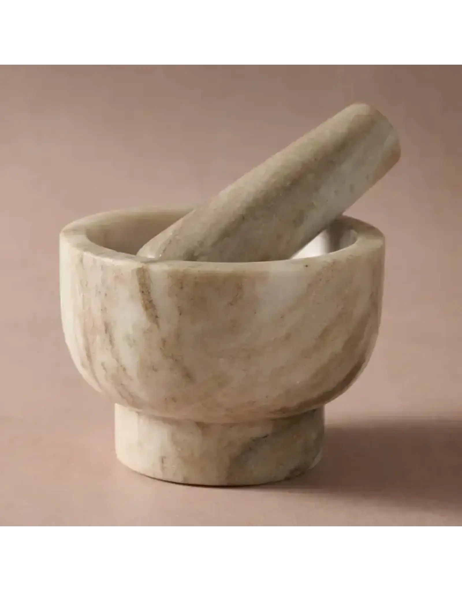 Morchana Marble Mortar + Pestle Set, India