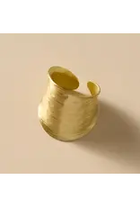 Diva Hammered Brass Cuff Ring, India