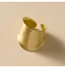 Diva Hammered Brass Cuff Ring, India