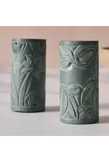 Valli Carved Palewa Stone Salt + Pepper Shakers, India