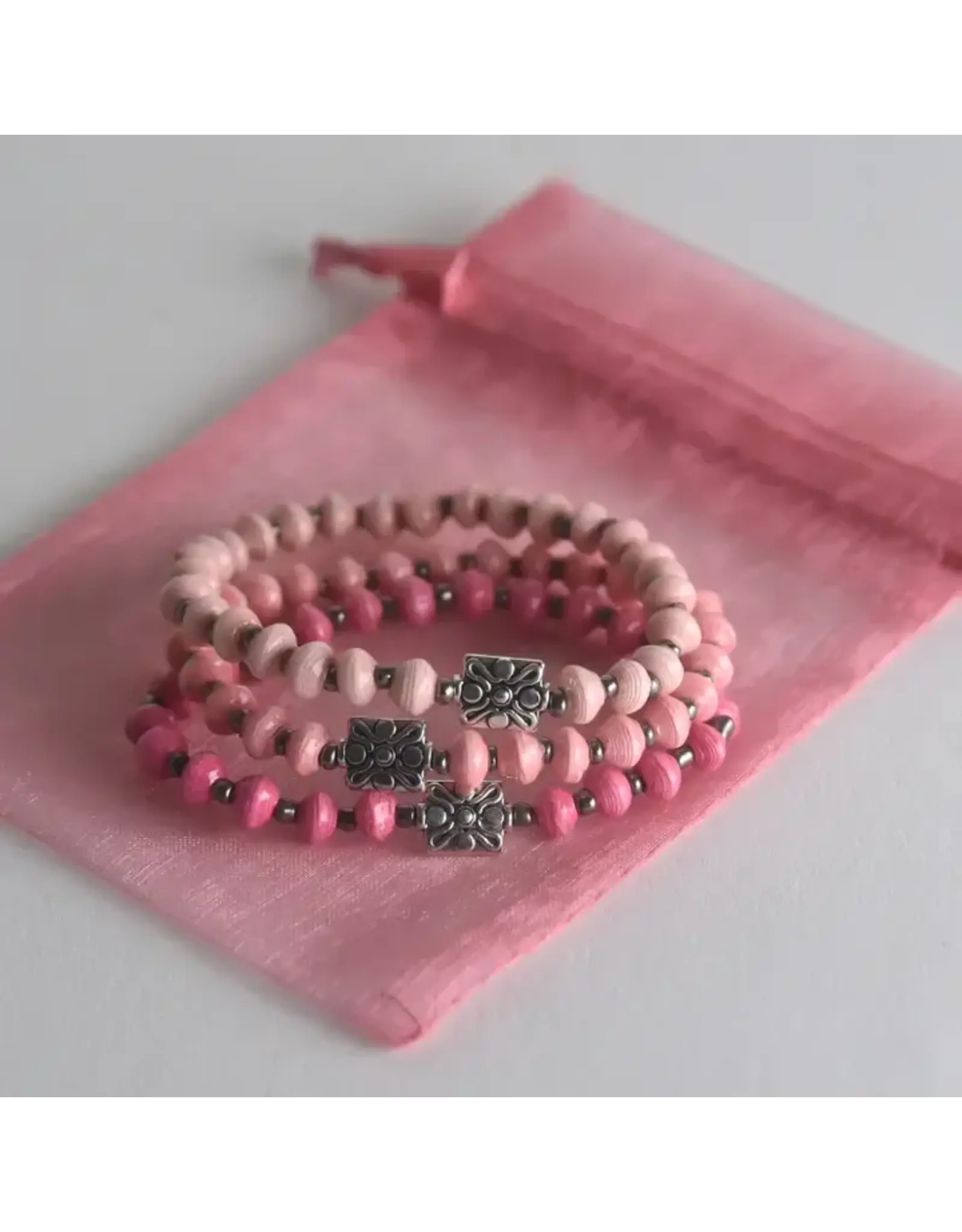Pink = Strength Bracelet Trio, Uganda