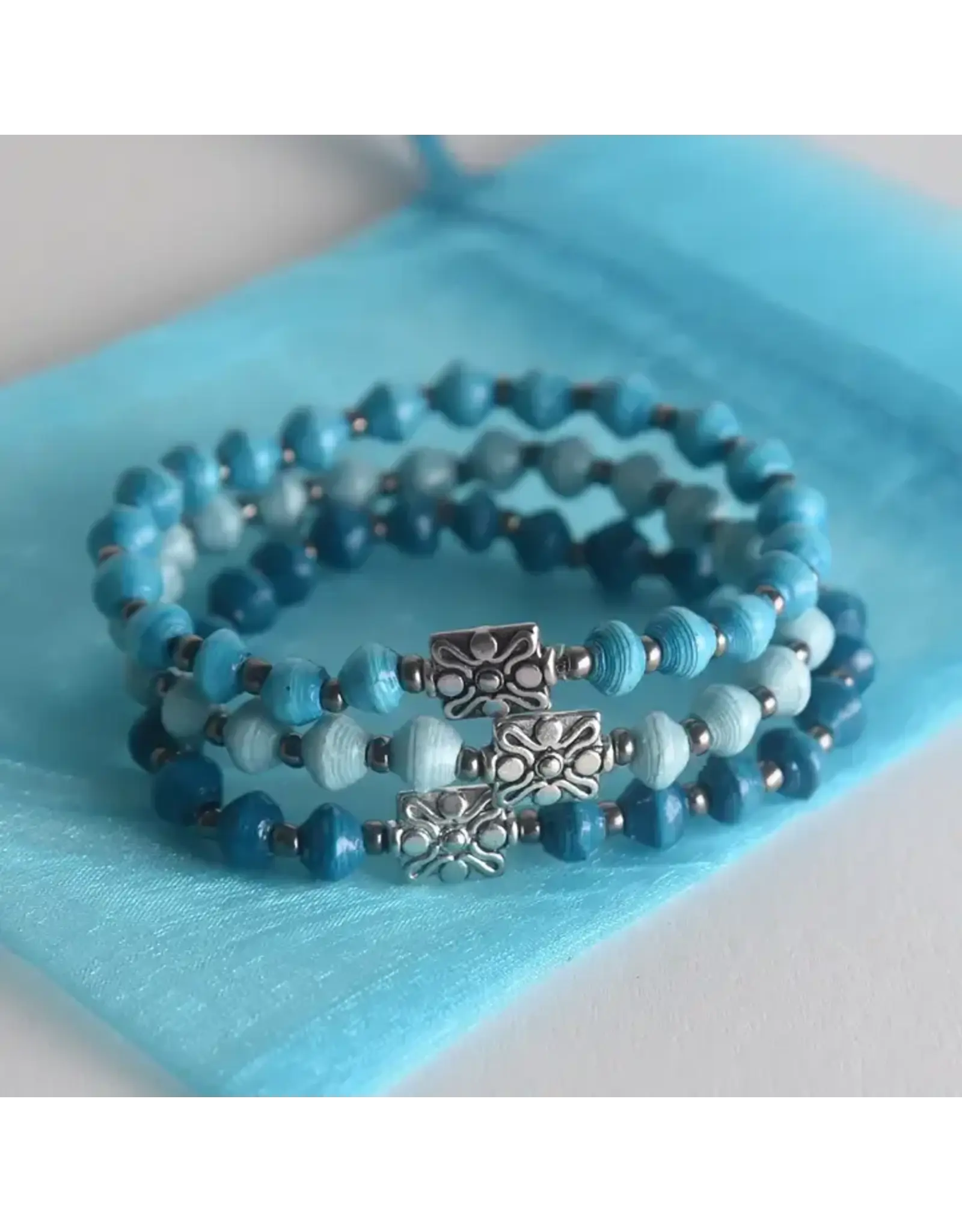 Turquoise Tranquility Bracelet Trio, Uganda