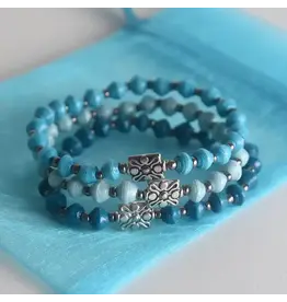 Turquoise Tranquility Bracelet Trio, Uganda