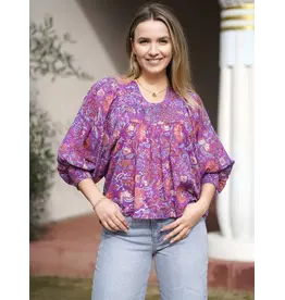 Premium Cotton Anjou Top O/S  Purple