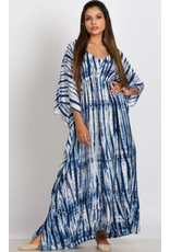 Shibori Caftan Indigo, One Size - India