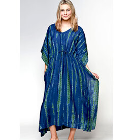 Shibori Caftan,  Navy & Green, India
