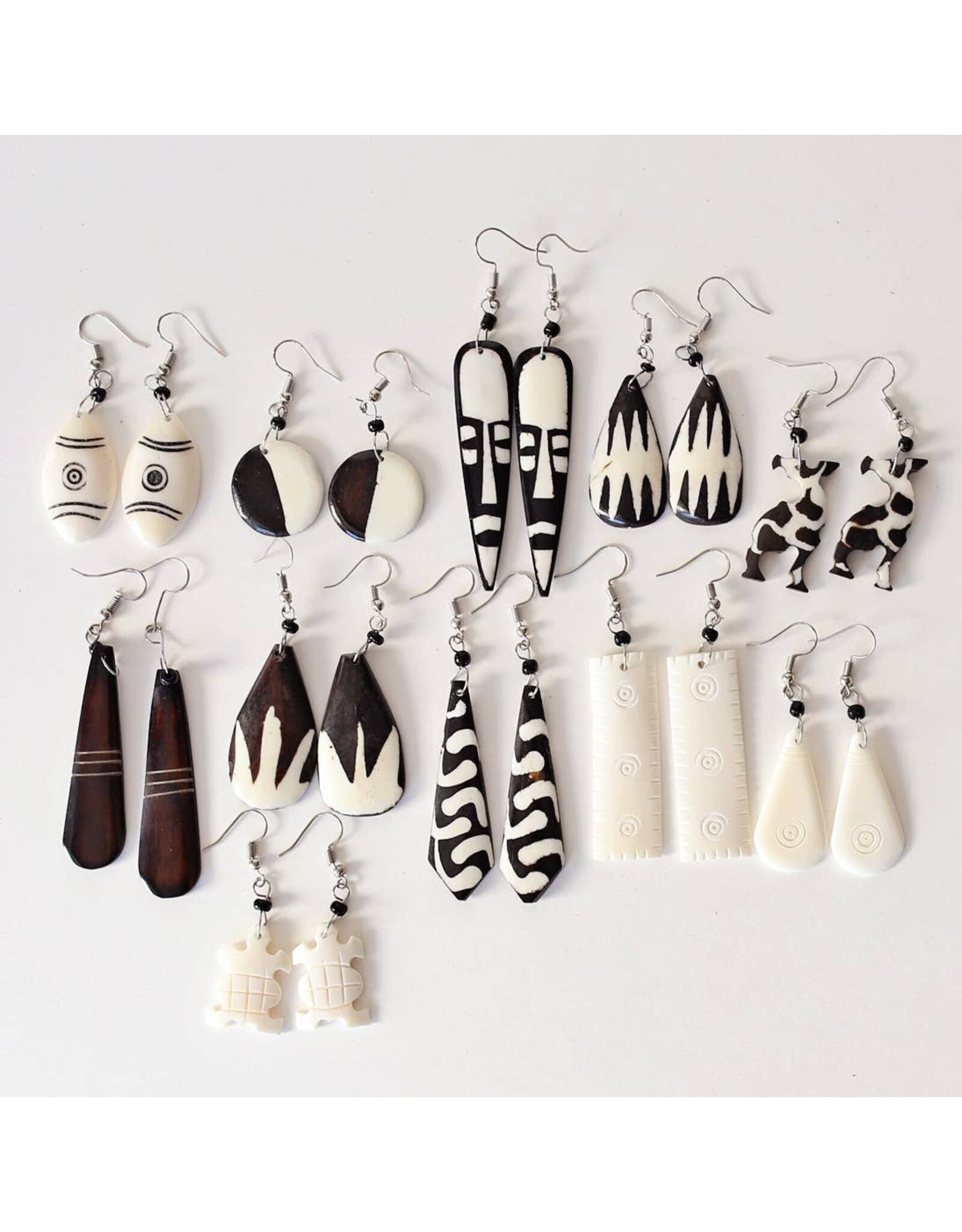 Assorted Bone Earrings, Kenya