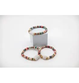 Fall Vibe Bracelet | Heishi Beads & Recycled Glass Beads