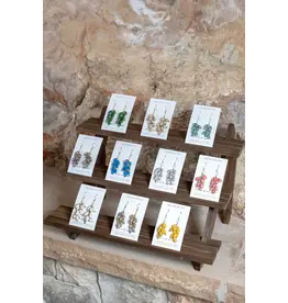 Silver Fountain Paper Earrings, Uganda