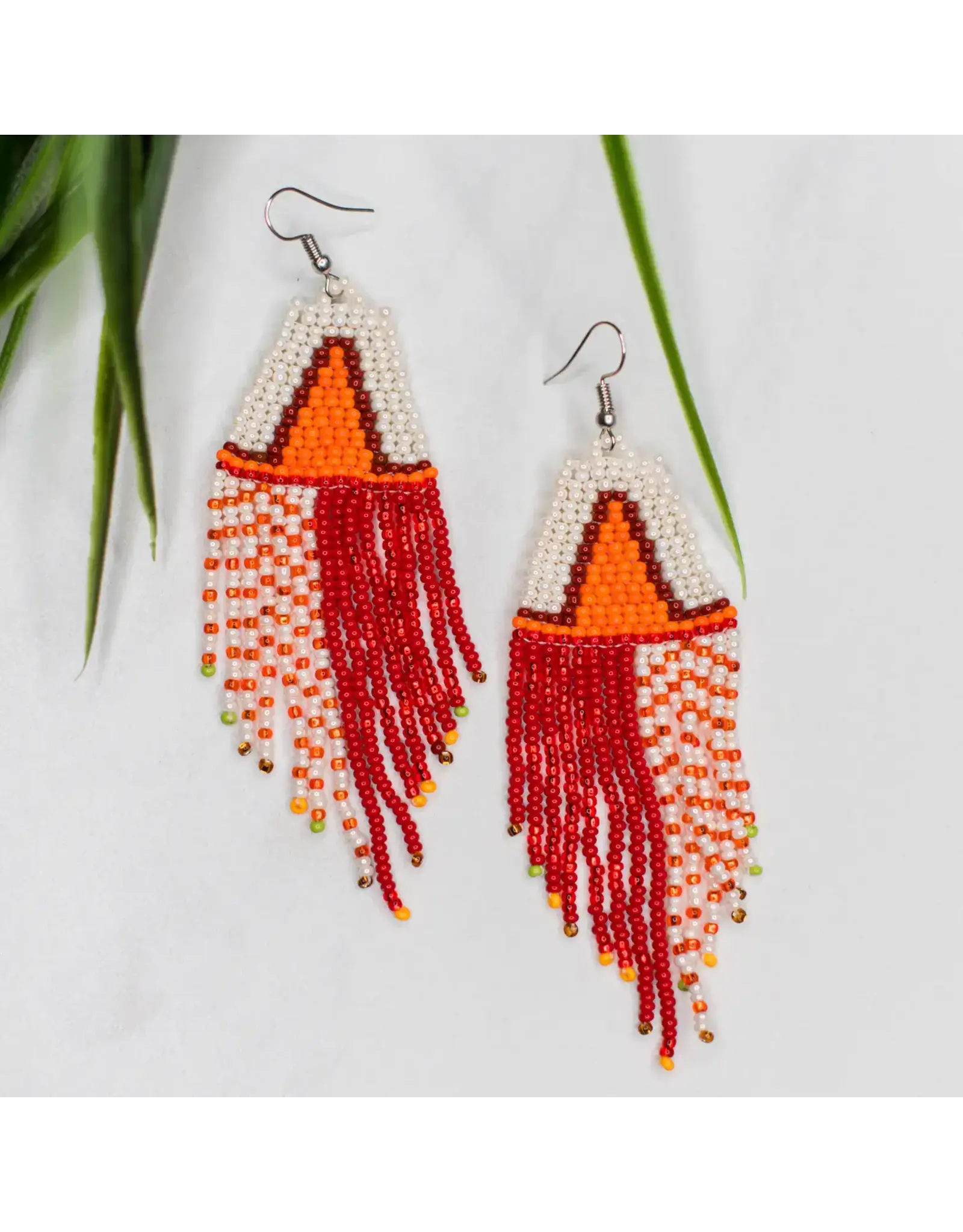 Rayas Earring Orange, Guatemala