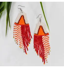Rayas Earring Orange, Guatemala