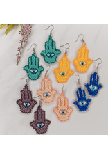 Hamsa Beaded Earrings, Guatemala