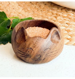 Cat Salt Bowl, Reclaimed Wood, Guatemala
