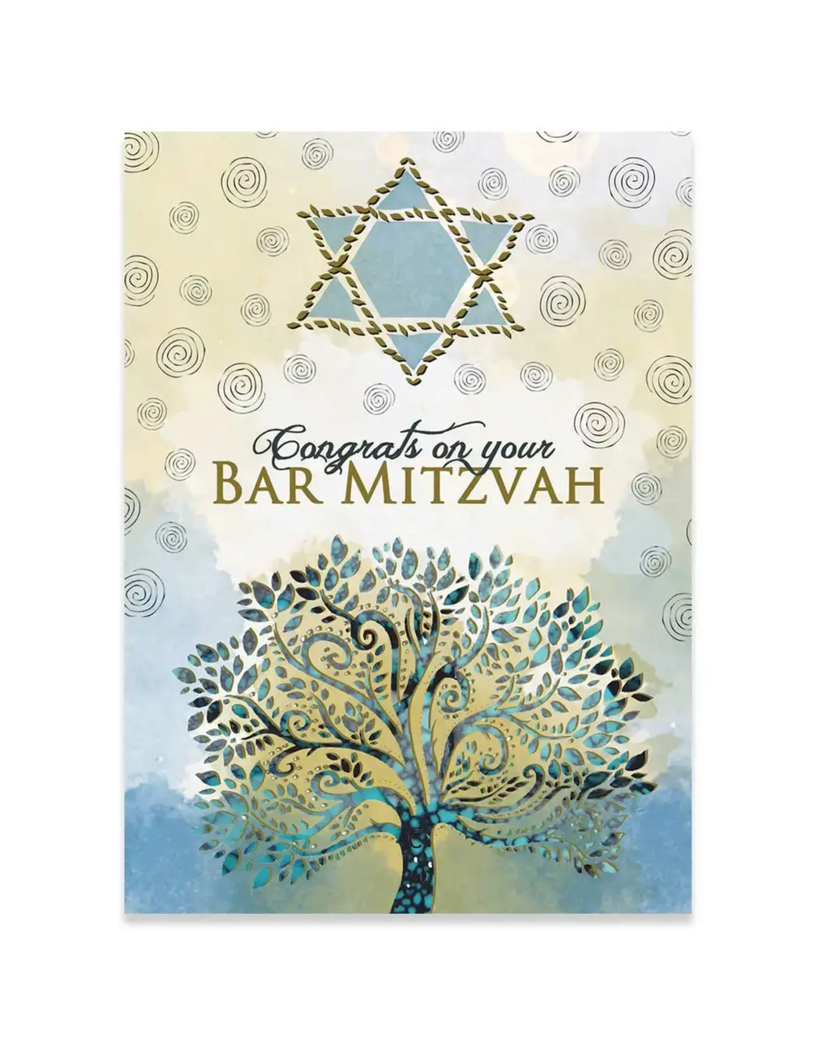 Tree Bar Mitzvah Religious Greeting Card