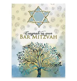 Tree Bar Mitzvah Religious Greeting Card
