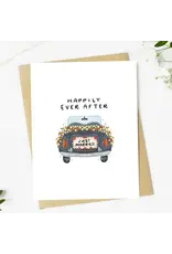 "Happily Ever After" Just Married Wedding Card