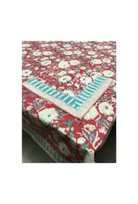 Camelia Red( Plum), Handblock Printed Table Cloth, Various Sizes