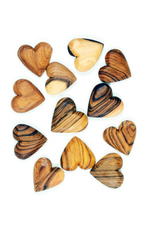 Flat Olive Wood Hearts, Kenya