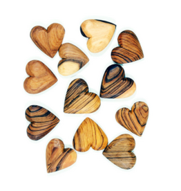 Flat Olive Wood Hearts, Kenya