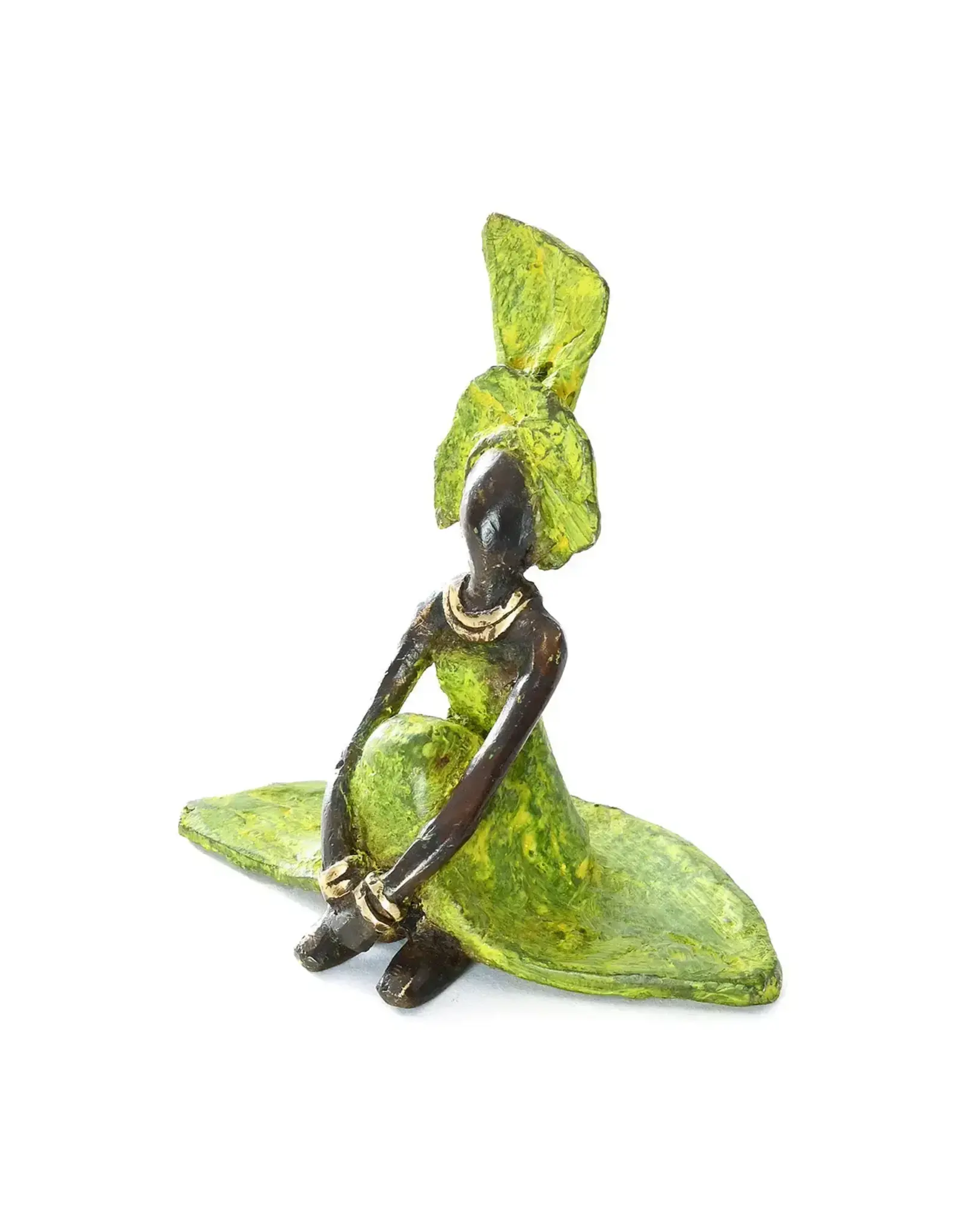 Graciously Waiting Burkina Bronze Sculpture