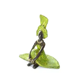 Graciously Waiting Burkina Bronze Sculpture