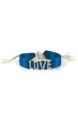 Sparkle LOVE Friendship Bracelet in (pink or blue), Guatemala