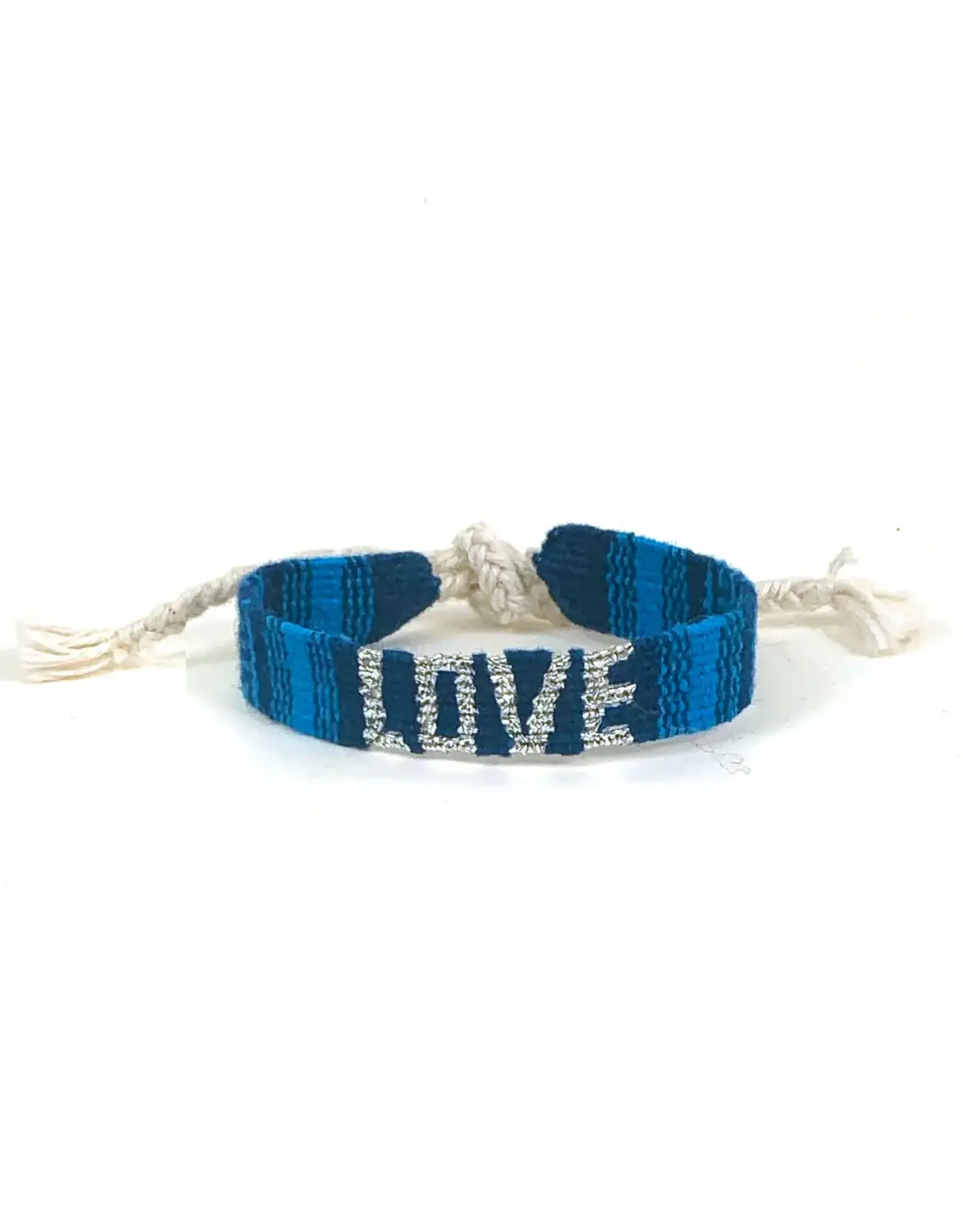 Sparkle LOVE Friendship Bracelet in (pink or blue), Guatemala