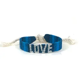 Sparkle LOVE Friendship Bracelet in (pink or blue), Guatemala