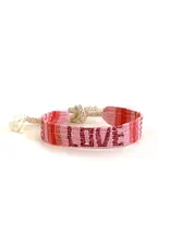 Sparkle LOVE Friendship Bracelet in (pink or blue), Guatemala