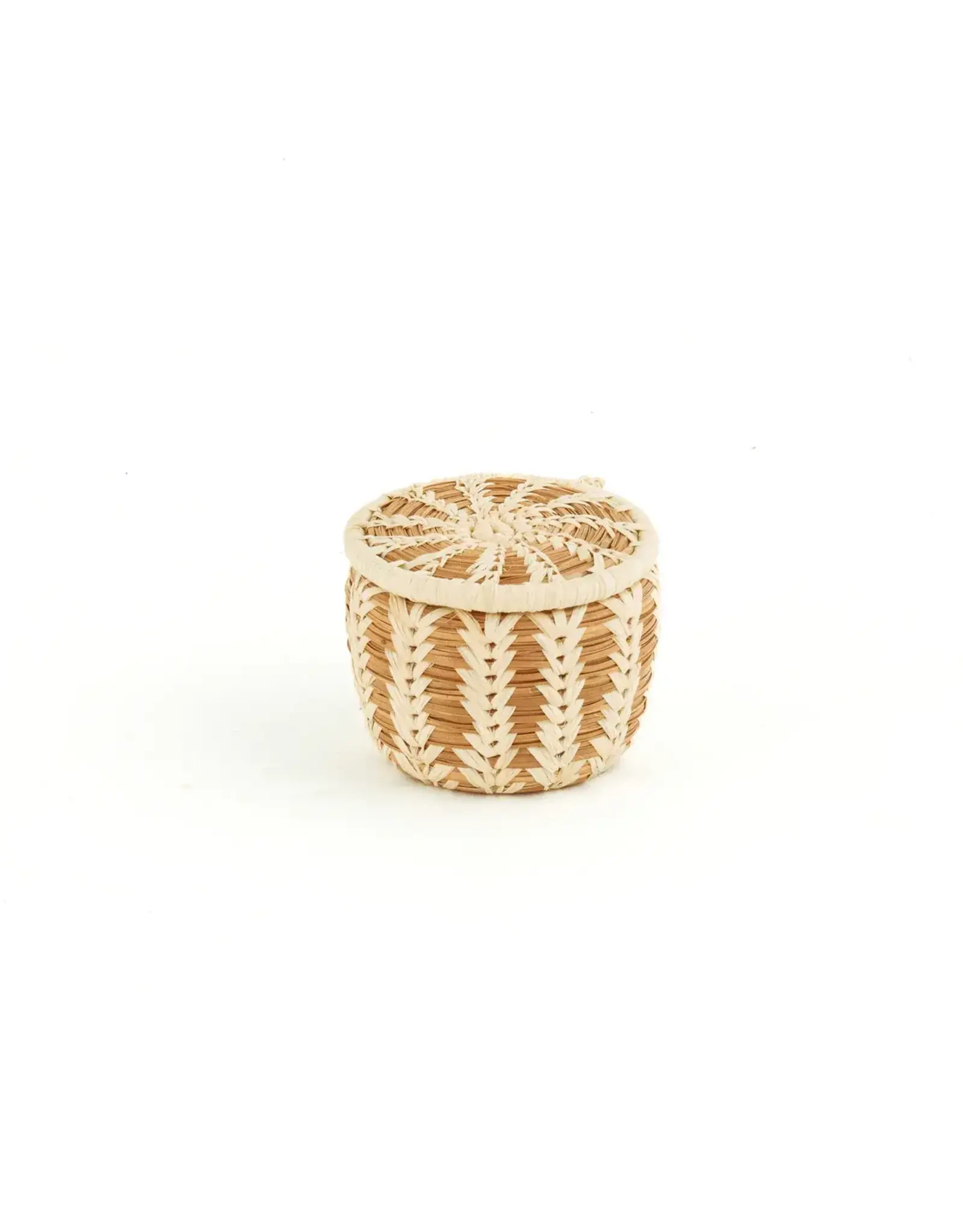 Miniature Pine Needle Basket with Lid